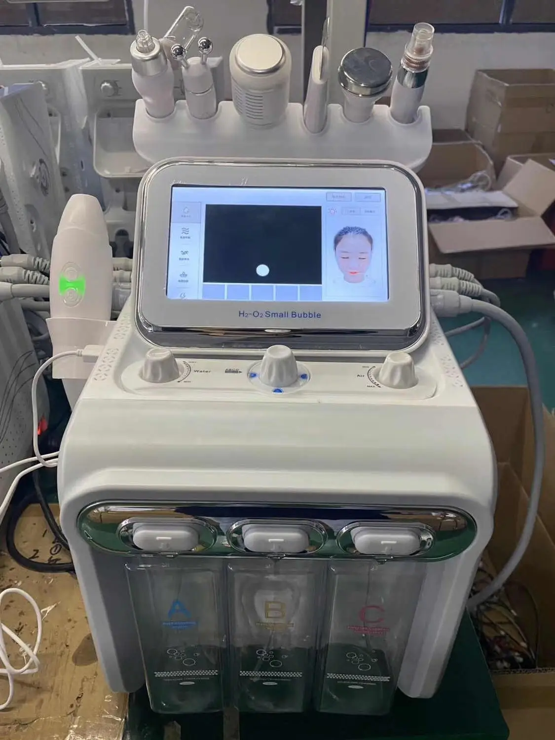 7 в 1 h2 o2 гидро массажер с анализатором кожи кислородная струя aqual peel hydra омоложение