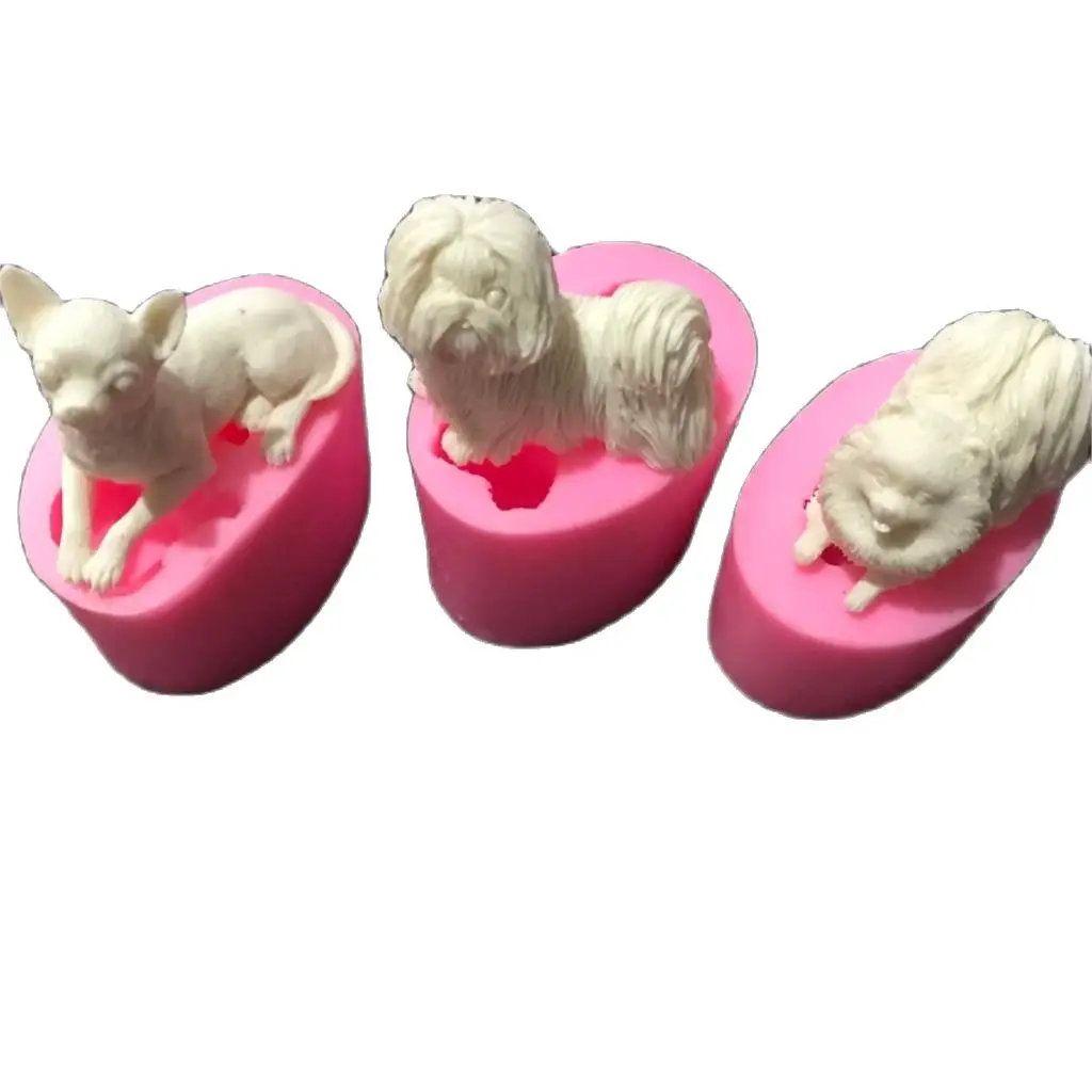 

New Design Dog Shape Silicone Molds Chihuahua Pomeranian Dog 3D Fondant Cake Decorating Tools Chocolate Ceramic Clay Mould K508