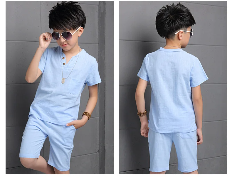 Summer Boys Clothing Set Teenage Kids Tracksuit Cotton Short Sleeve T Shirt &amp Pants Casual 8 9 10 11 12 Years Child Boy Clothes | Детская