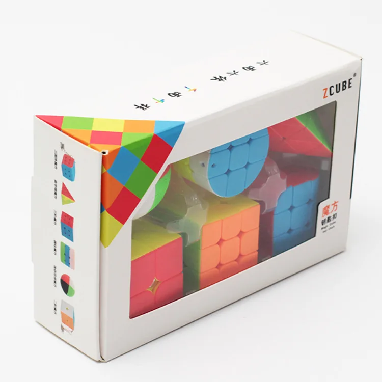 Z cube Комплект 6 шт./компл. подарочный набор мини-Волшебный куб 2x2x2 3x3x3 магический шар цепочка для ключей с цилиндром, головоломка, развивающие игрушки для детей