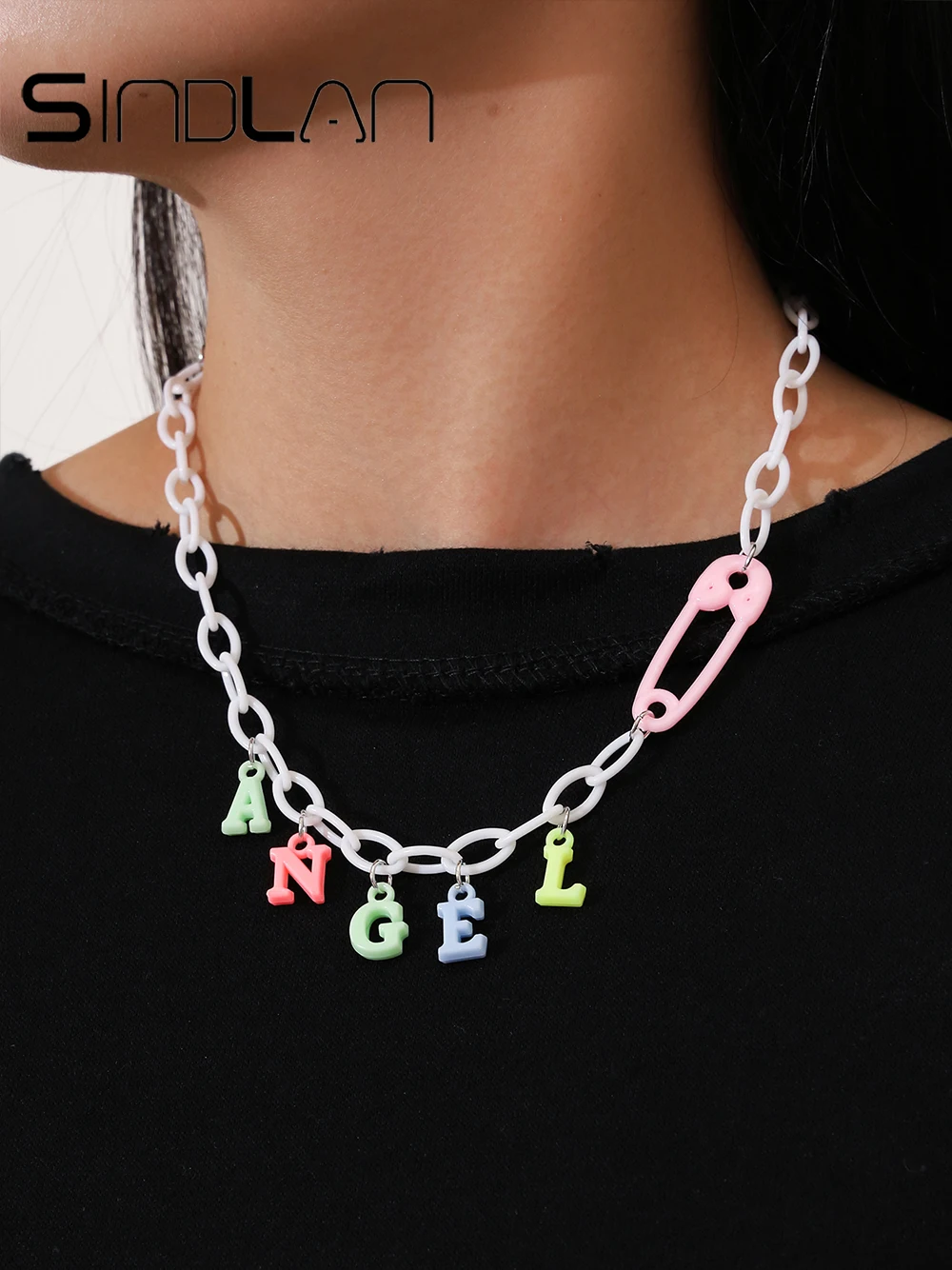 Sindlan 1 шт. забавная многоцветная буква акриловая цепочка ручной работы кулон