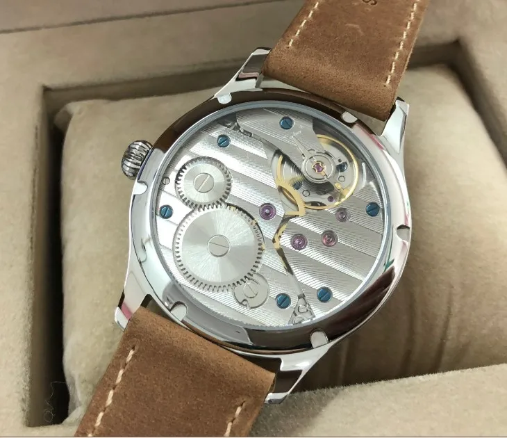 Мужские часы PARNIS с сапфировым стеклом или минеральным 44 мм молочно желтым