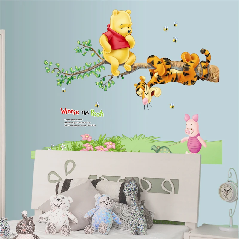 

Winnie The Pooh Wall Sticker For Kids Bedroom Decoration Cartoon Bear Animals Wall Mural Art Diy Home Decal Pvc Anime Poster