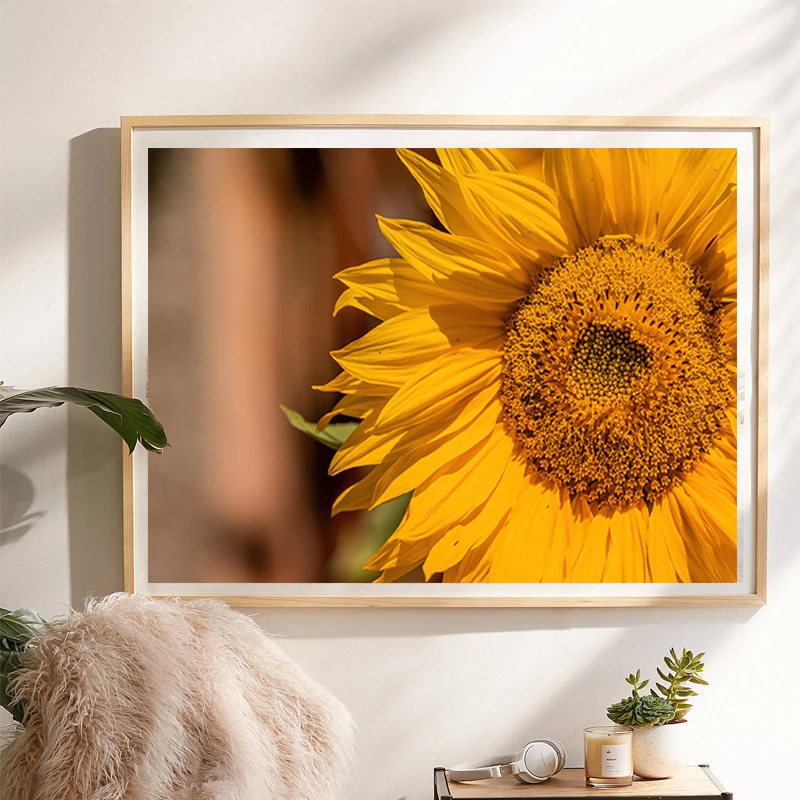 Картина для стены холст картина с золотым подсолнухом прикроватная на стене