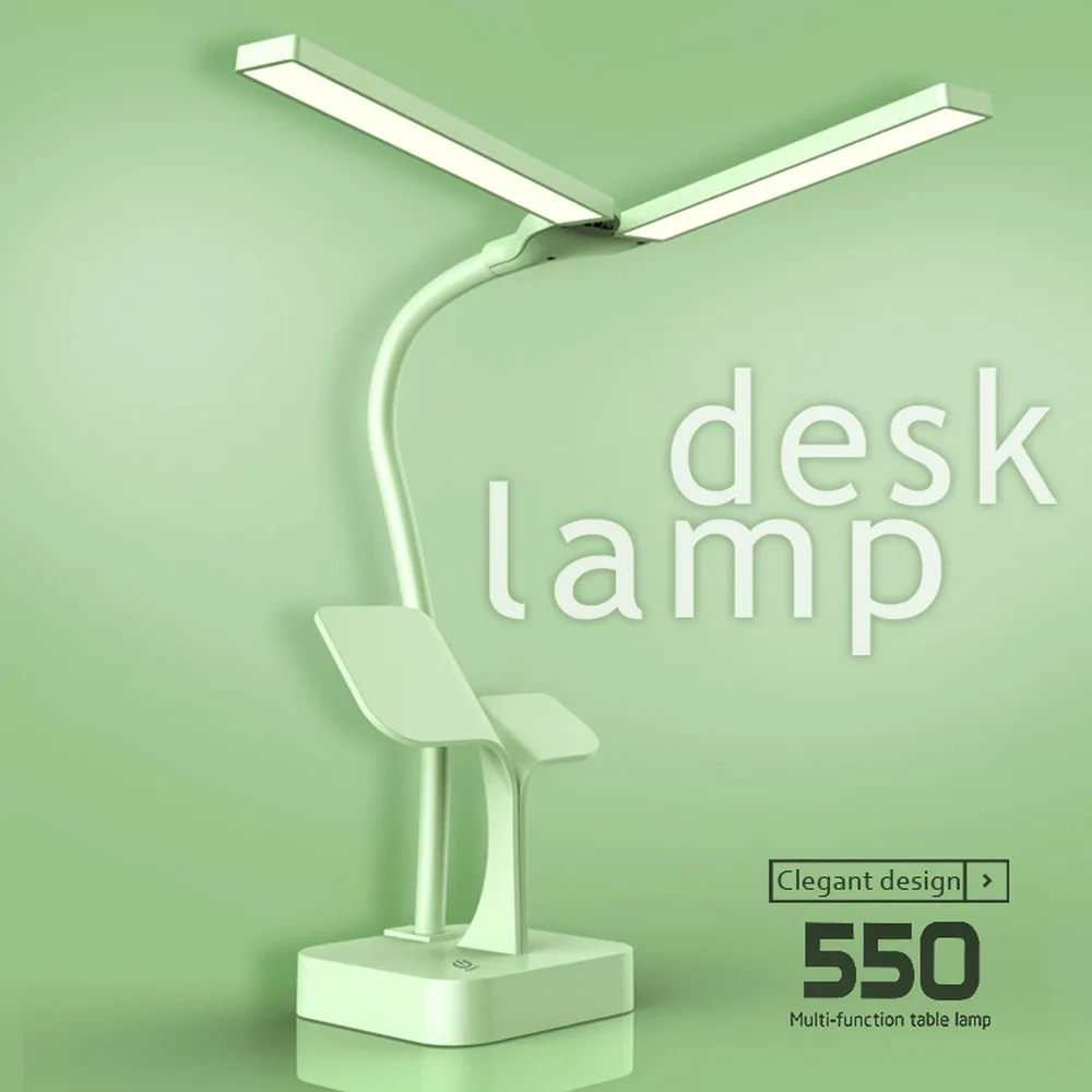 Светодиодный настольный светильник с usb-портом для зарядки двумя головками