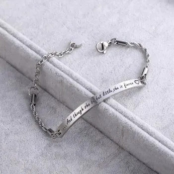 

And Though She Be But Little Titanium Steel Bent Chain Bracelet B654djf