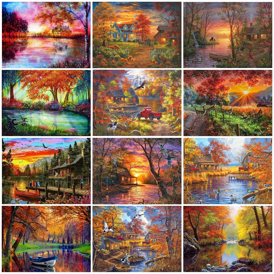 

Набор для алмазной живописи 5d "сделай сам", картина маслом, пейзаж, искусственная мозаика, вышивка стразы, украшение для дома, подарок