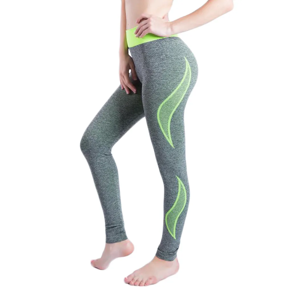 Женские Бесшовные легинсы для фитнеса пуш-ап штаны йоги высокая талия спортивные