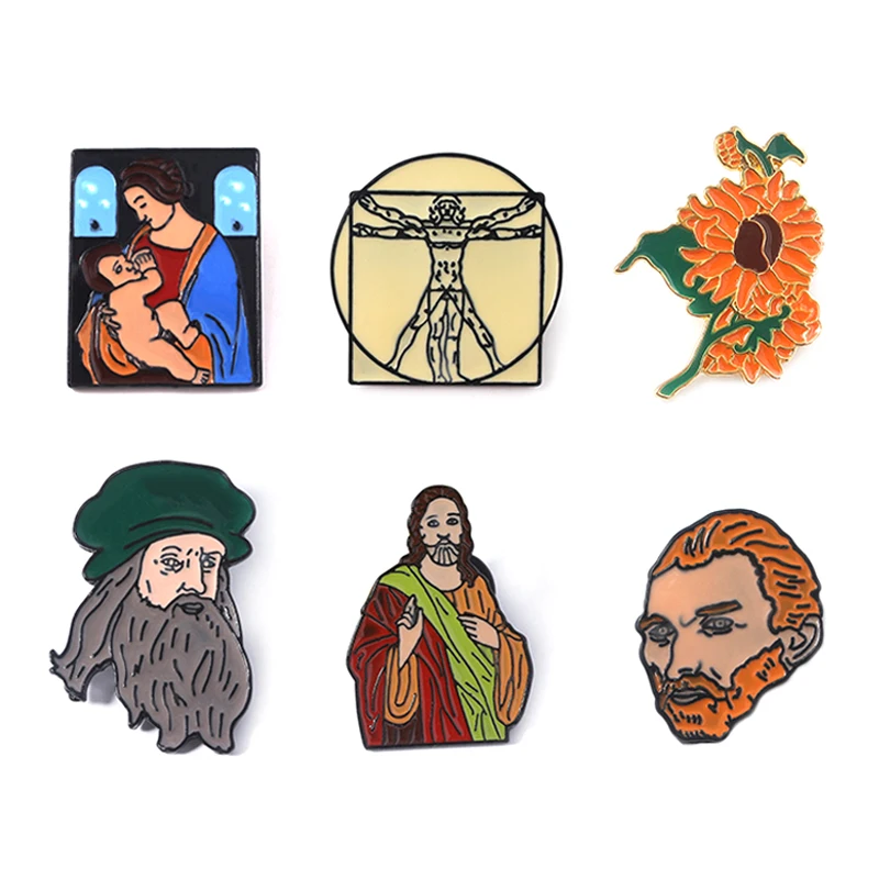 Модные эмалевые Броши с булавками Ван Гога коллекция художественная картина