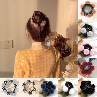 women bird nest hair claw clips expand cute plush ball scrunchies hair bun ponytail hairpins holder new accessories