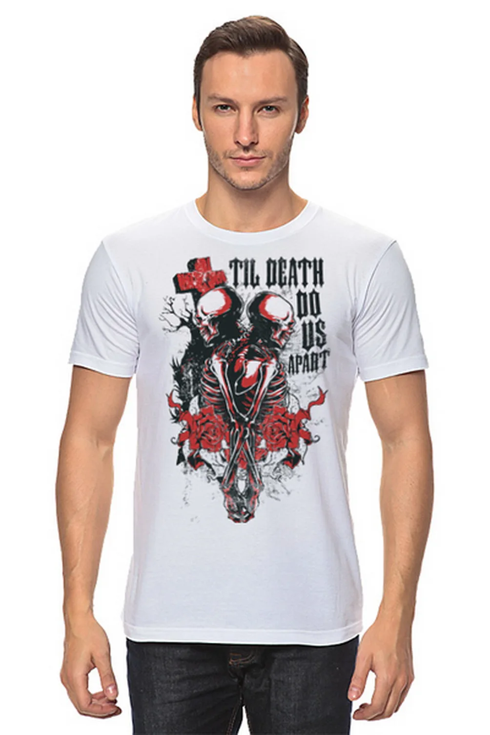 Футболка с принтом Til Death Do Us Hq Лучшая цена Collor Psy Rave тату Череп новинка унисекс