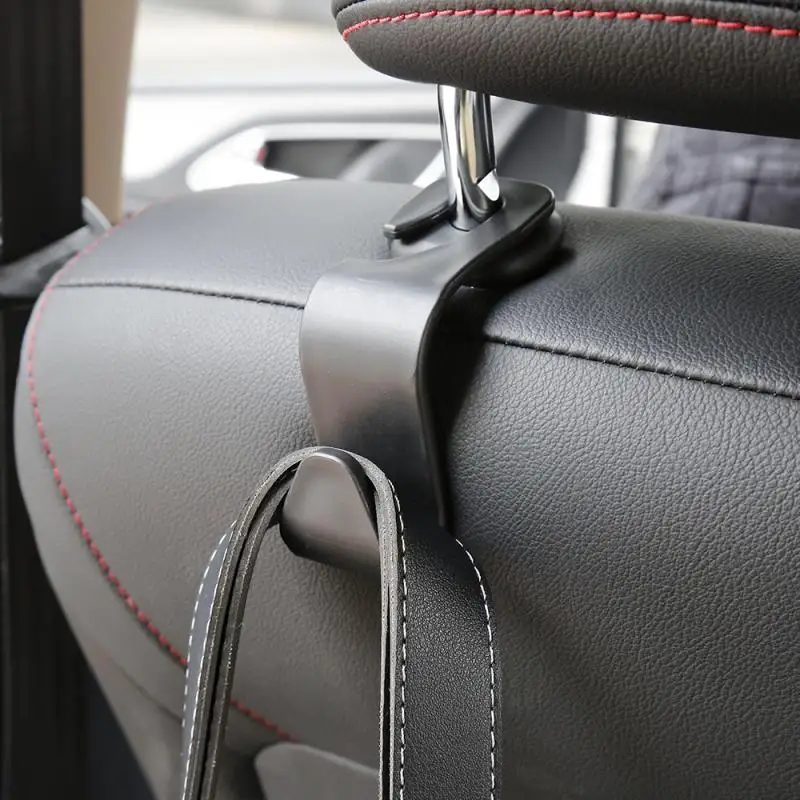 

1/4pc Black Portable Car Auto Seat Hanger Garbage Bag Organizer Holder Hook Headrest Installation SUV Storage Easy Hooks For Bag
