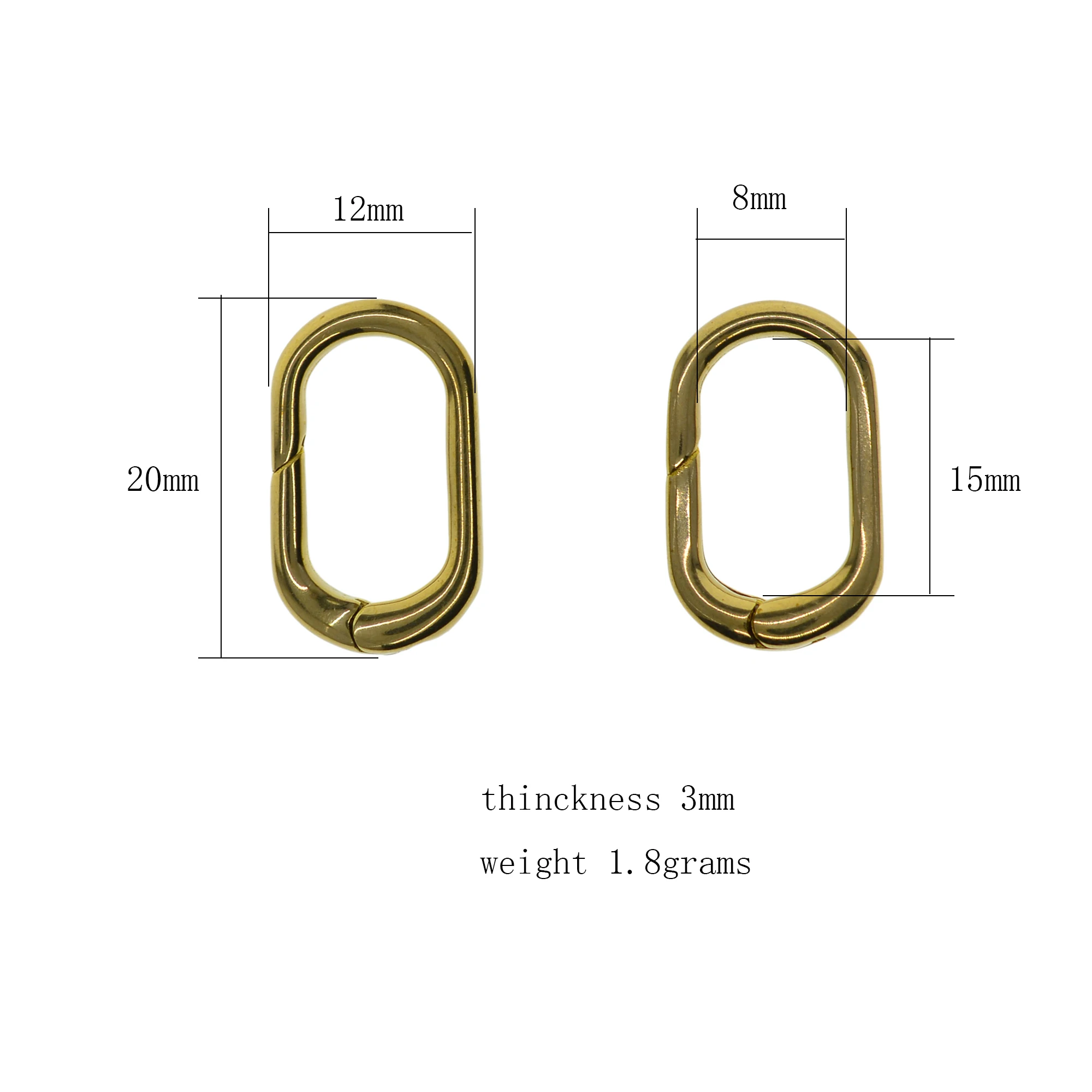 6pcs Fine Korea handmade 20mm 0.8inch Solid Brass Oval snap spring hook clasp jewelry DIY Accessory | Украшения и аксессуары