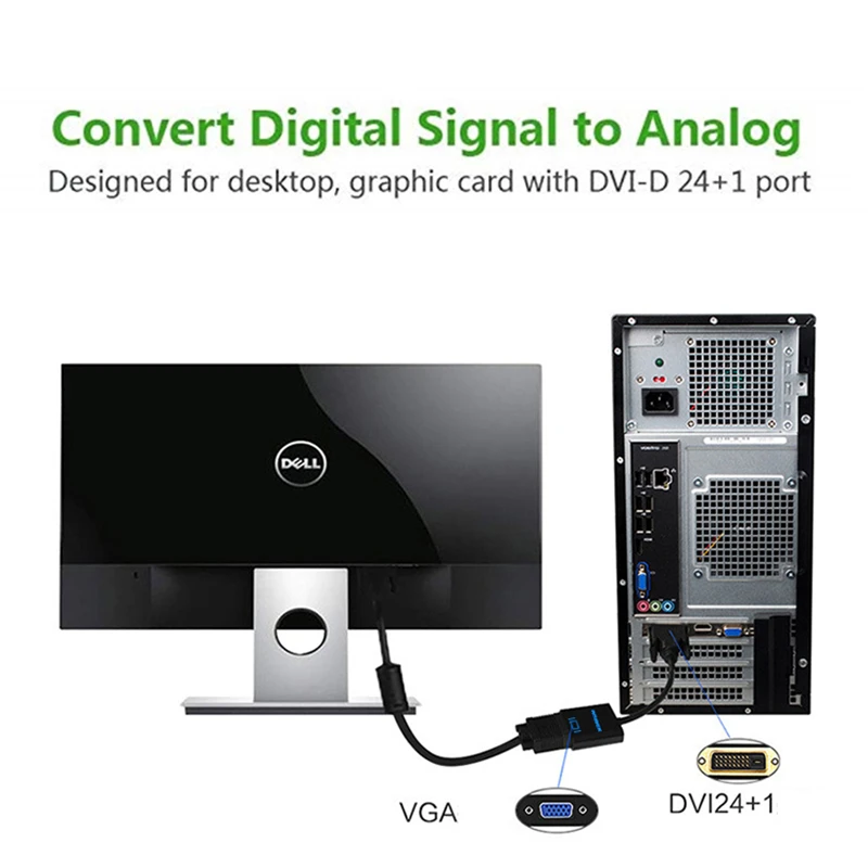 Адаптер Anmck DVI папа-VGA Мама адаптер 24 + 1 25 контактов DVI-D в VGA кабель преобразователя