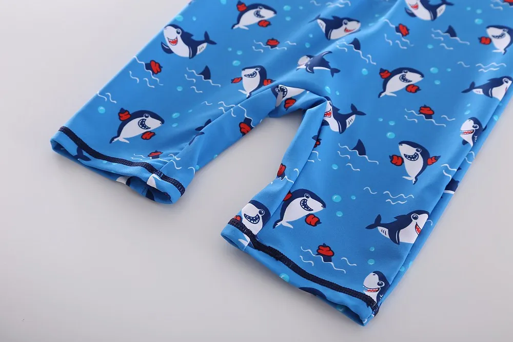 Wishere One Piece Toddler Swimsuit UPF50+ Cartoon Kids Swimwear Short Sleeve Baby Swimwear Infant Bathing Suit for Boys