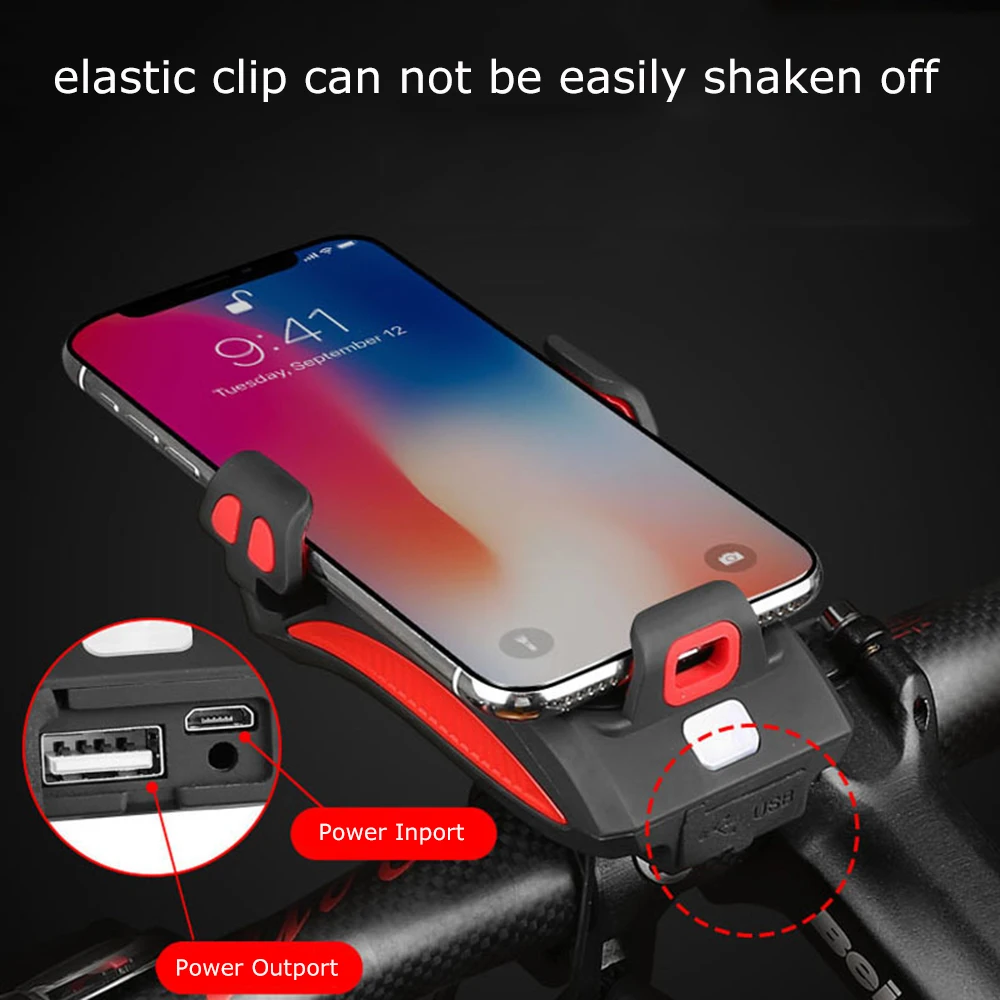 Многофункциональным велосипед светильник USB Перезаряжаемые спереди 4000 мА/ч