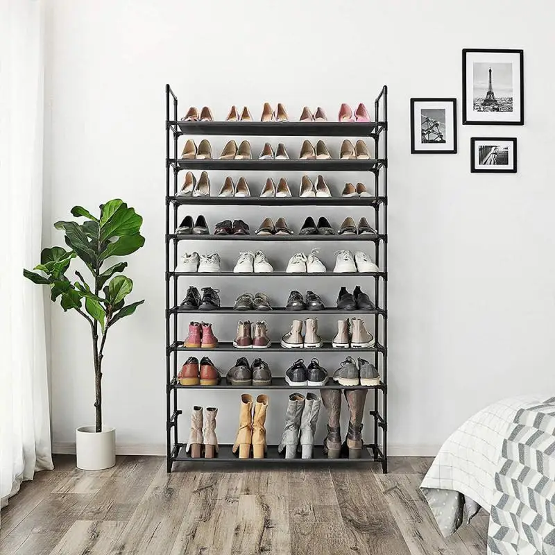 

Multi Layers Tiers Simple Non-Woven Fabric Shoe Rack Storage Organizer Cover Cabinet Shelf Shoes Rack Shoe Storage Black