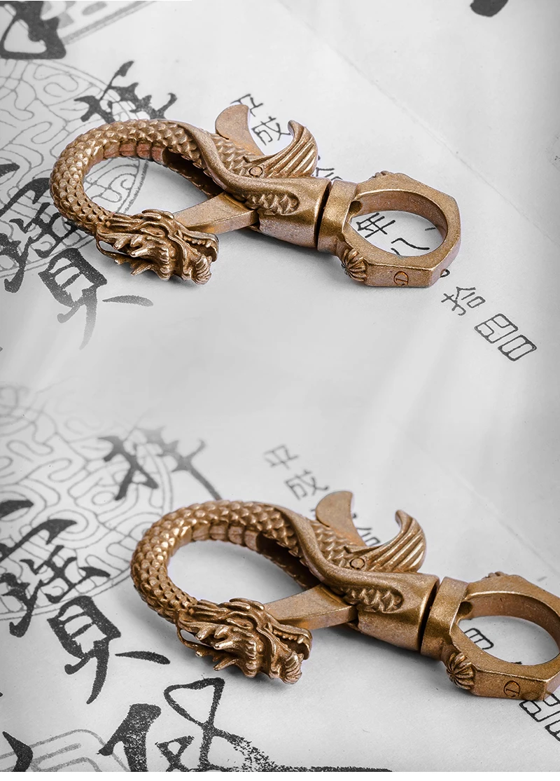 Coppertist. Wu китайский Дракон Фигурка Азиатский дракон кулон латунные статуи металлические застежки брелок открывалка для бутылок ключ