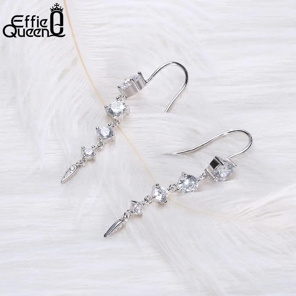 Женские серьги подвески из серебра 925 пробы с фианитом|Серьги-подвески| |