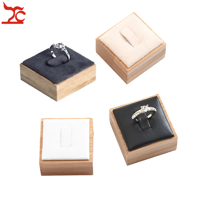 Натуральный бамбук кольцо ювелирные изделия Дисплей стенд модные бриллиантовые