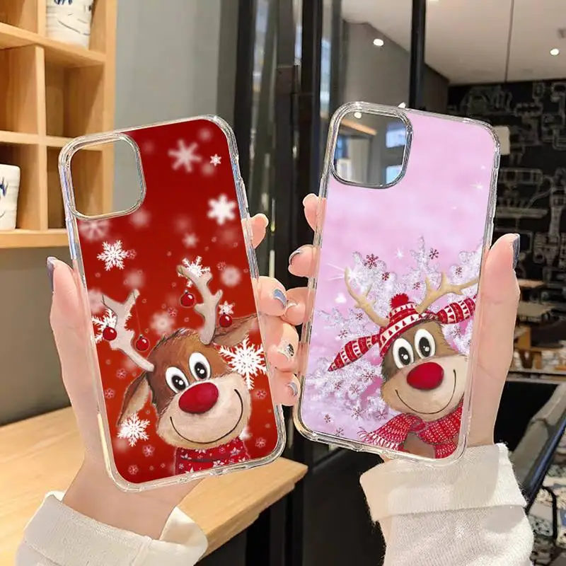 

Christmas holiday Tree New Year Phone Case For iphone 13 12 11 8 7 plus mini x xs xr pro max Transparent soft