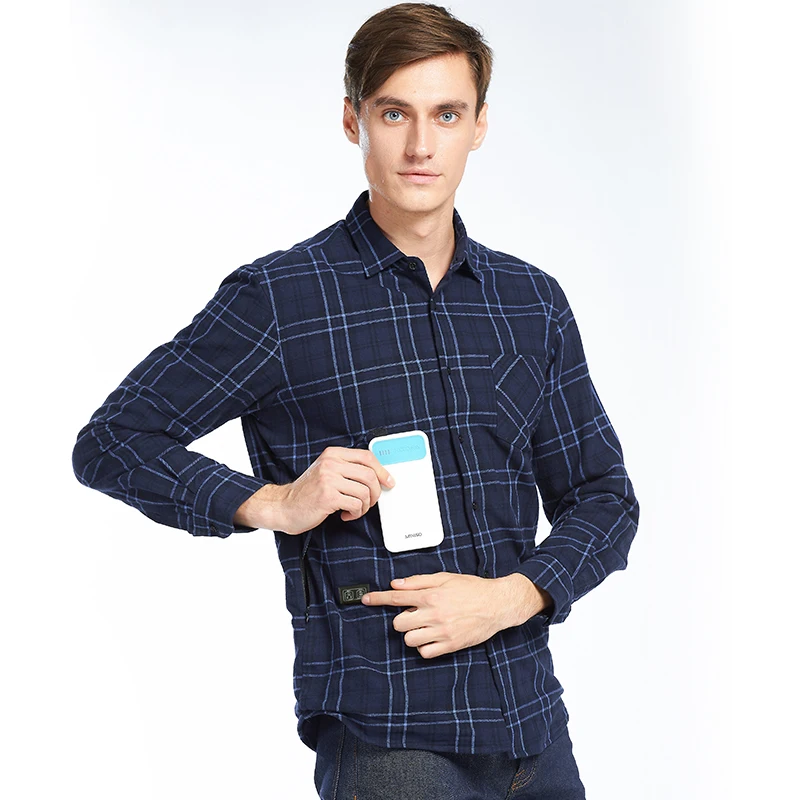 Snowwolf зимняя мужская рубашка в клетку с подогревом USB Инфракрасная нагревательная
