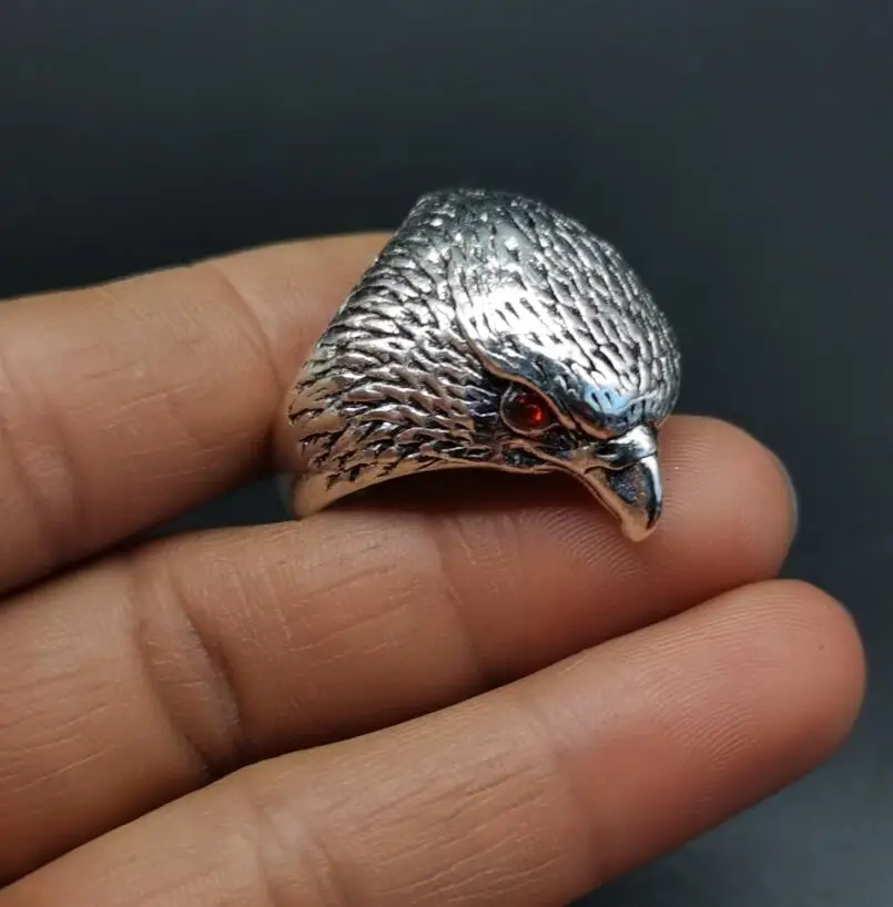 Архицированное белое медное кольцо с головой орла | Дом и сад