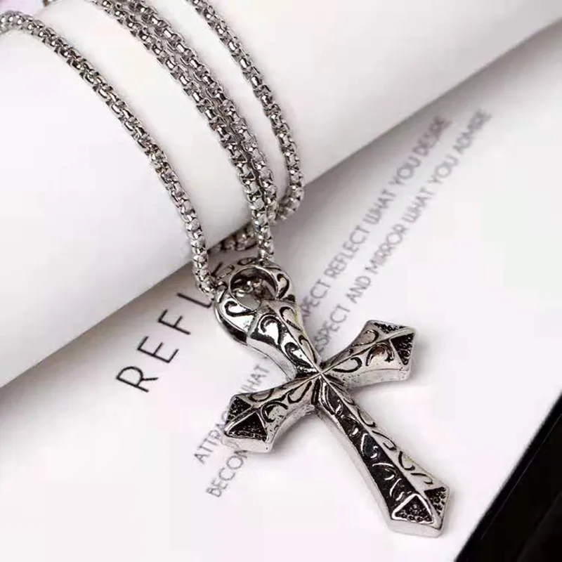 

Basic Punk Titanium stainless steel Necklace Men Cuban Link Chain Chokers Vintage Tone Solid Metal Fashion Charms Jewelry