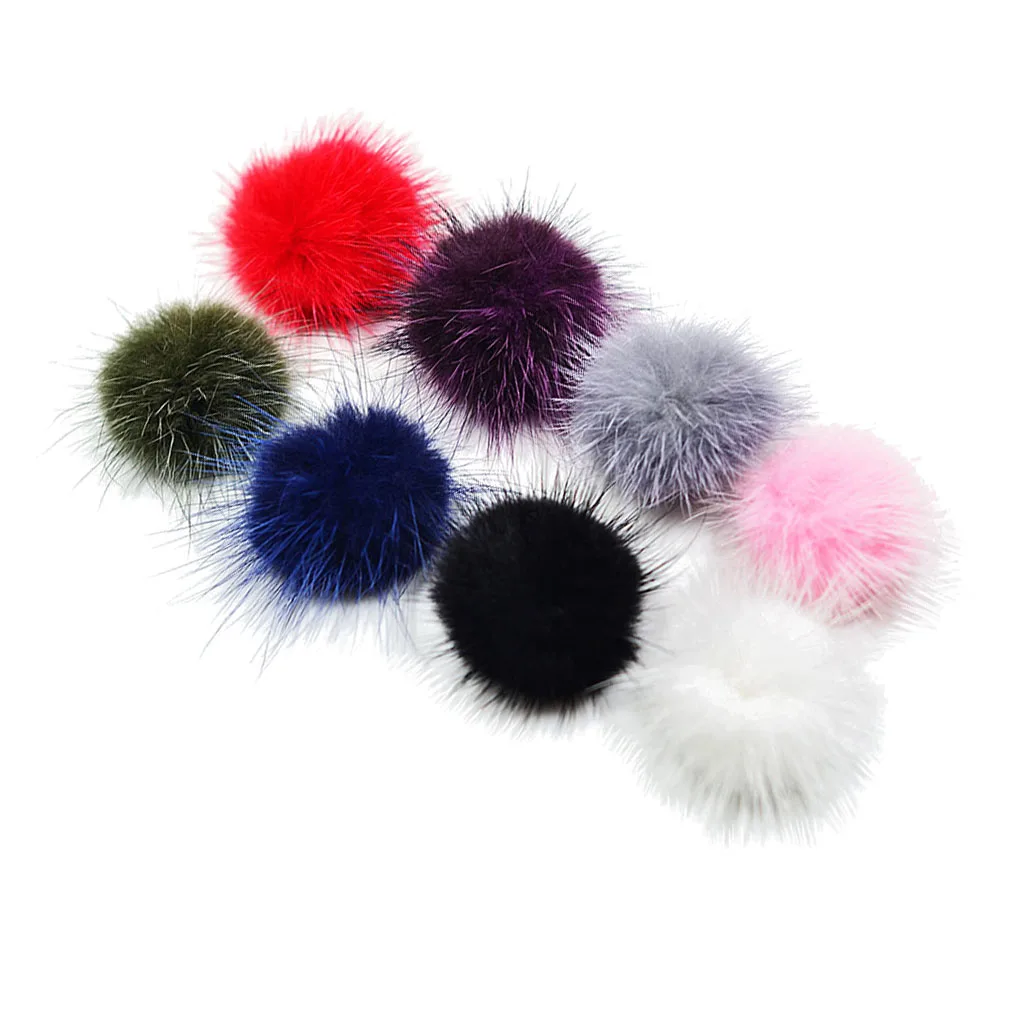 

8pcs Mixed 40mm Cute Faux Fur Pom Pom Pompoms DIY Earring Charms Hair Crafts