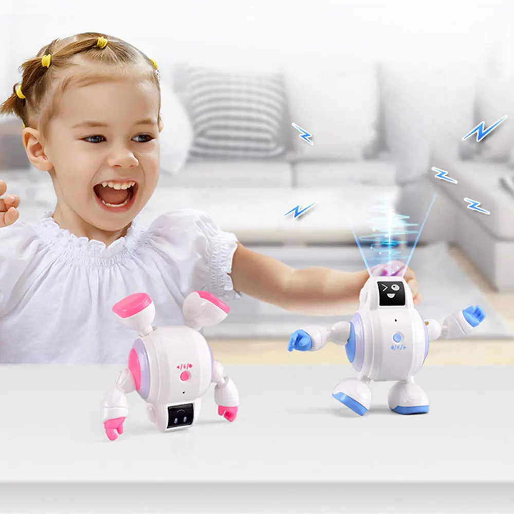 Mini Magic Sound Robot Toy Dynamic Music Free Swing Shape Funny Facial Expression Touch induction Smart With Light | Игрушки и хобби