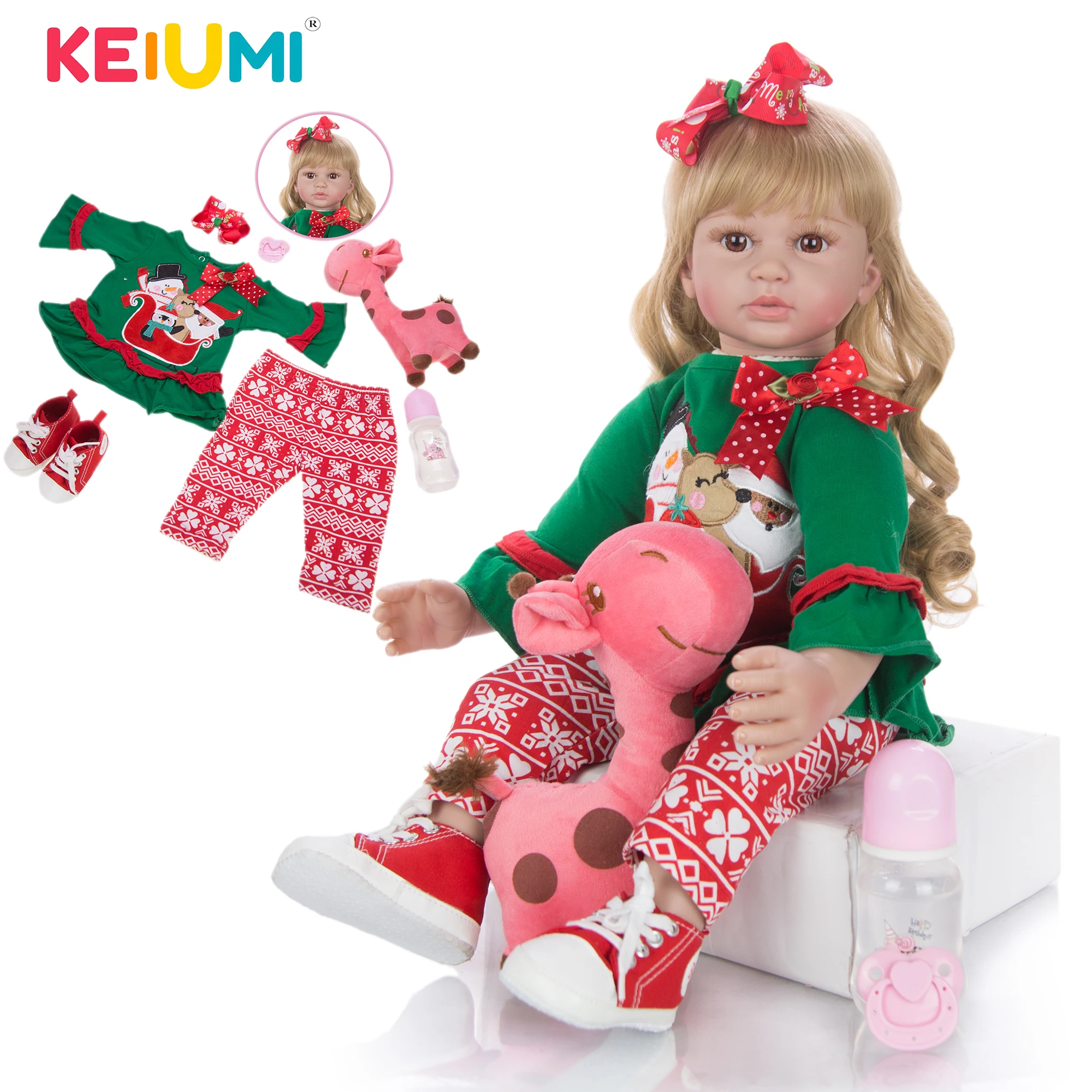 Кукла Reborn KEIUMI кукла 24 дюйма игрушка подушка Playmate для детей подарки на день
