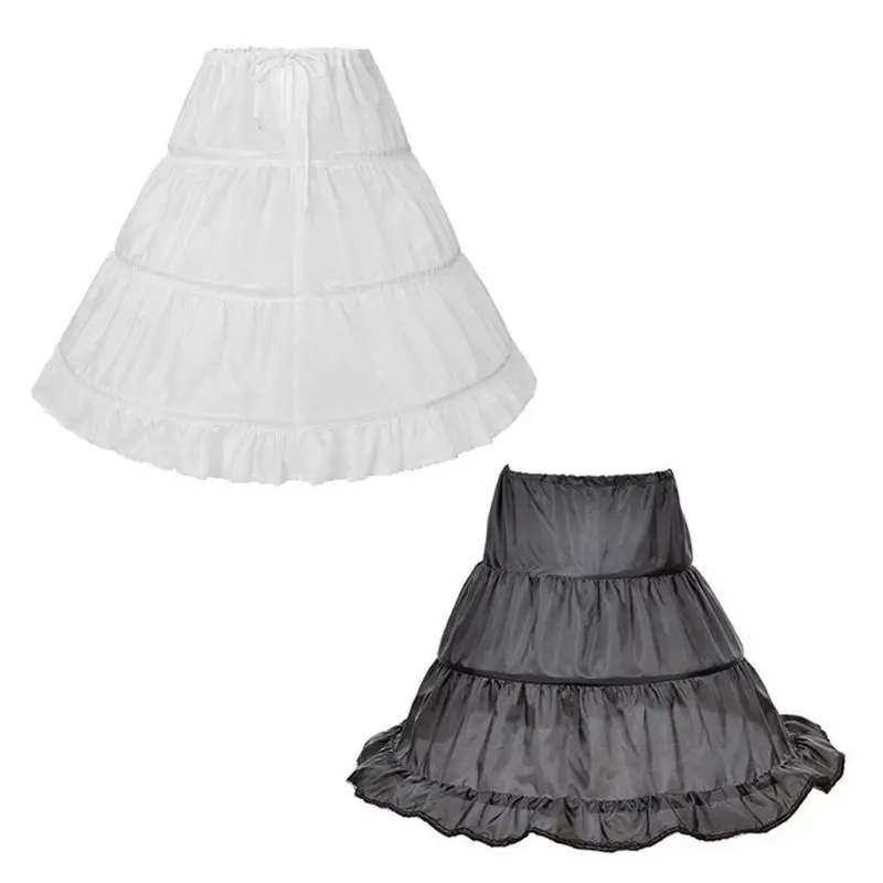 Детская Нижняя юбка для девочек детское платье с кружевной отделкой из кринолина