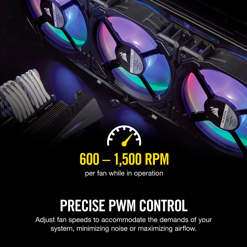 Corsair LL120 RGB 120 мм двойной светильник петля светодиодный PWM Fan Одиночная упаковка 3
