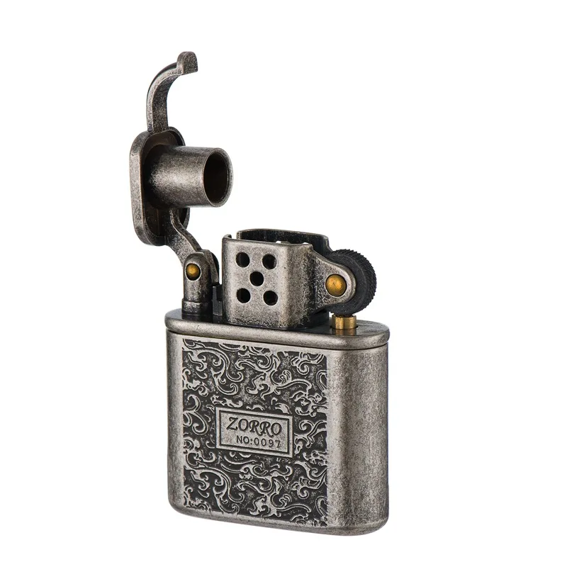 

Ancient Silver Auspicious Clouds Old-fashioned Kerosene Lighter Pure Copper Business Gifts with Souvenirs Smoking Accesoires