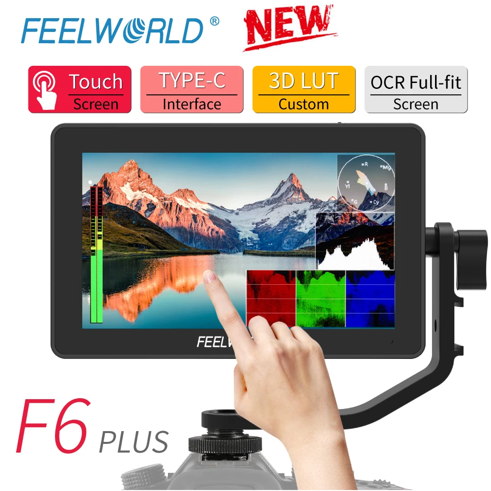 Preise FEELWORLD F6 PLUS 5,5 Zoll Tragbaren Feld Monitor 3D LUT Touchscreen IPS FHD 1920x1080 Video Focus Assist Unterstützung 4K HDMI