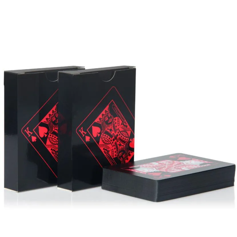 24K золотые игральные карты, колода для игры в покер, Золотая фольга, набор для покера, пластиковые волшебные карты, водостойкие карты, волшебные - Цвет: As shown