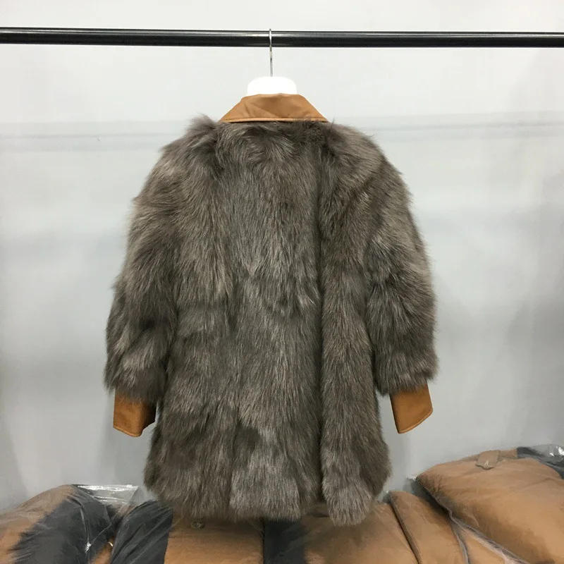 

2020 Soft Winter Coat Genuine Leather Women Sweet Genuine Fox Fur Jacket Ladies Warm Fluffy Outwear Female