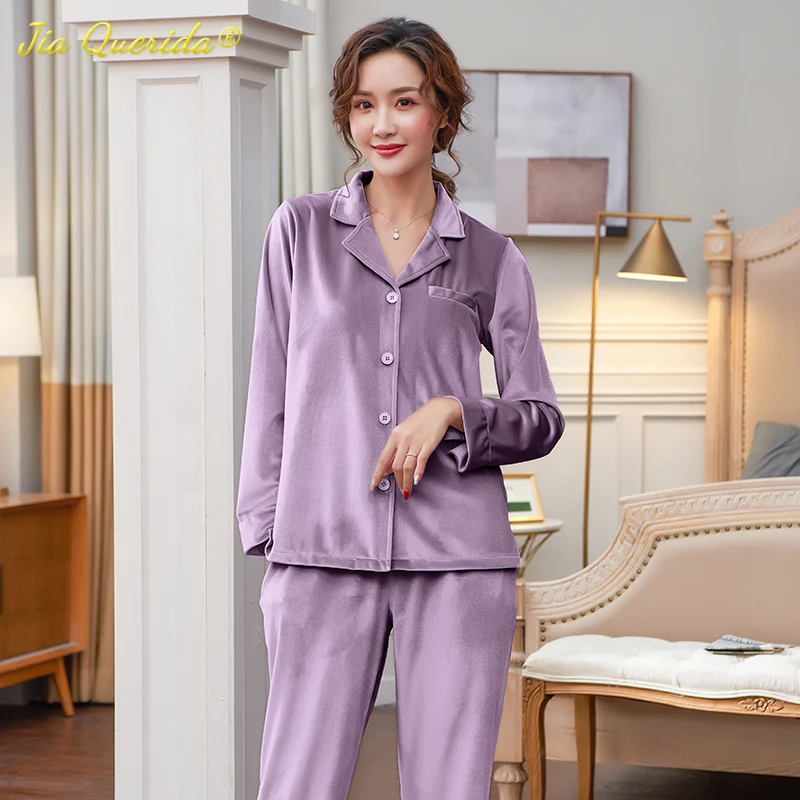 Бархатный пижамный комплект 2020 Новая модная женская домашняя одежда размера