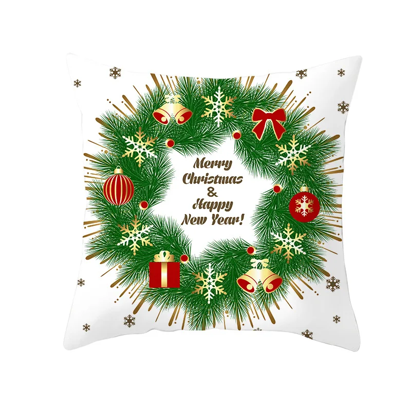 45x45 Рождественская наволочка для подушки, наволочка, скрытая застежка-молния, подушки, рождественский стиль, узор, наволочка, Декор
