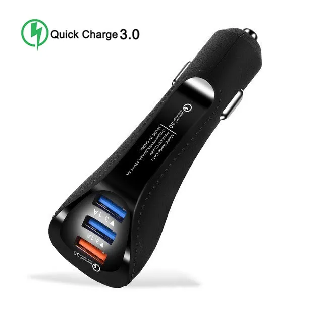 3 порта USB зарядное устройство 3.1A автомобильное зарядное устройство для мобильного телефона быстрое зарядное устройство адаптер для iphone huawei samsung Quick charger 3,0 - Тип штекера: Black 3USB