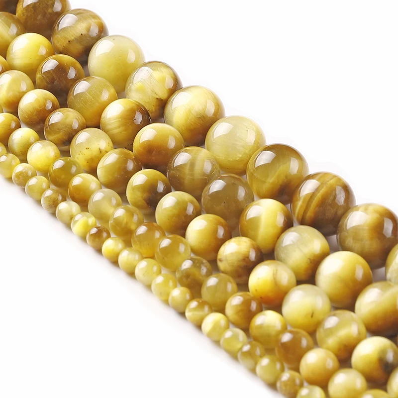 Fctory Price Natural Stone Gold Tiger Eye Agat Loose Round Beads 15&quot Strand 4 6 8 10 12 14MM Pick Size DIY charms Bracelet | Украшения