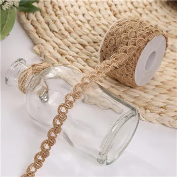 5m NEW Vintage White Flower Lace Jute Linen Hessian Event Party Supplies Bouquet Wedding Accessories Decoration Burlap Roll - Цвет: Style3