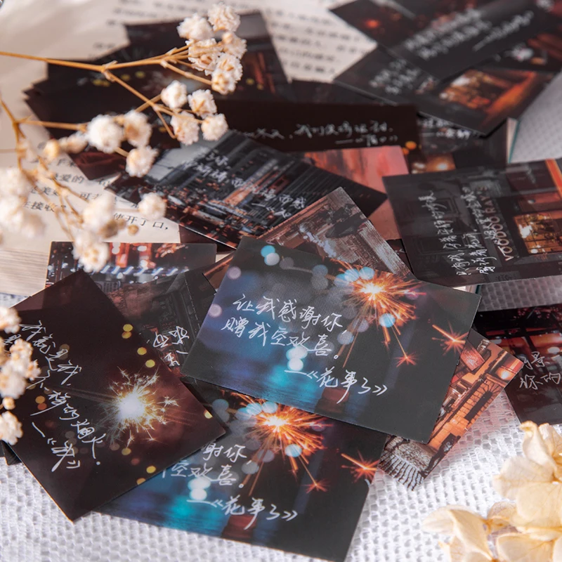 

TIANZI 8 Designs 30 Pcs/lot Lyrics Time Series Ins Style Creativity Stickers Decoration Basic Scenery Hand Account Material