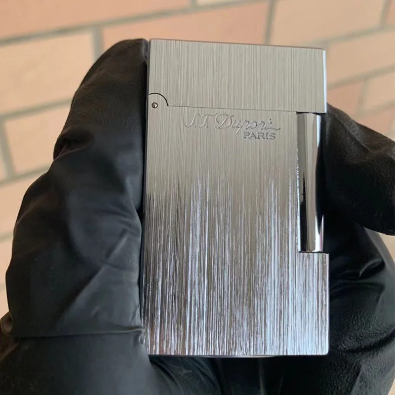 Новая Винтажная яркая звуковая газовая зажигалка dupont, ветрозащитная медная Зажигалка для сигарет - Цвет: Silver