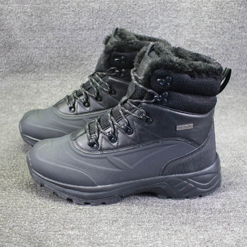 

MENS Winter wool-padded hiking trekking boots men`s waterproof anti-slip snow boots cold-proof hunting working boots for-35C