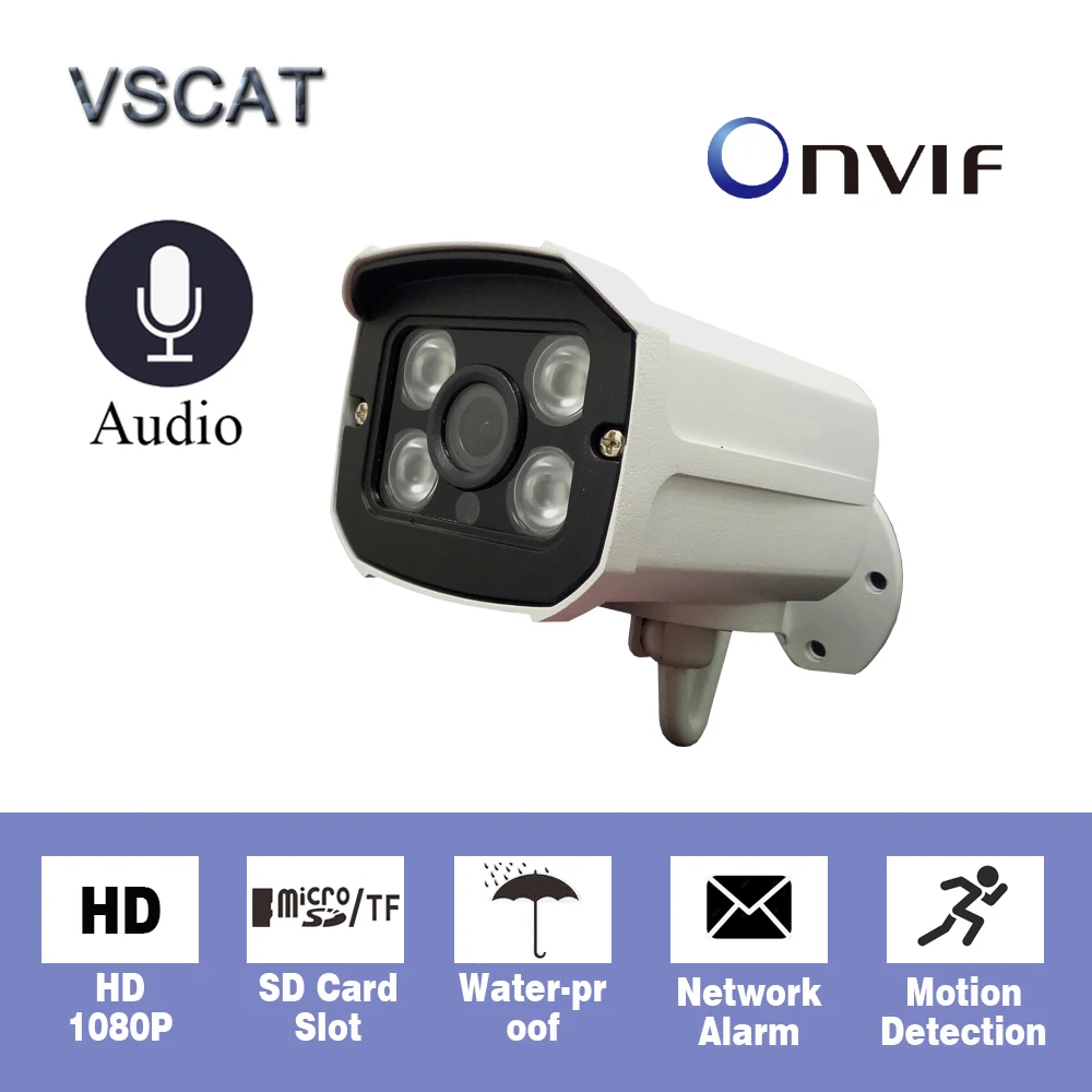 Аудио 720P 1MP/ 960P 1.3MP/ 1080P 2MP HD ip камера Micro SD/TF слот для карты сетевой сигнализации