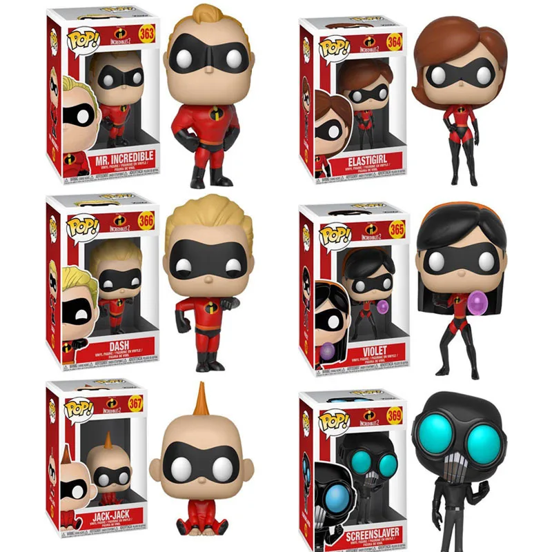 Экшн фигурки FUNKO POP Суперсемейка 2 Dash Elastigirl Jack модель игрушек с коробкой|Игровые и