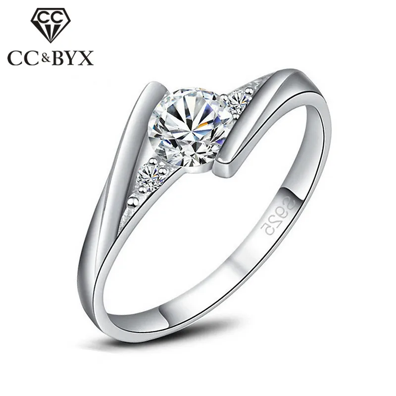 Женские Классические обручальные кольца CC простые с фианитом Прямая поставка