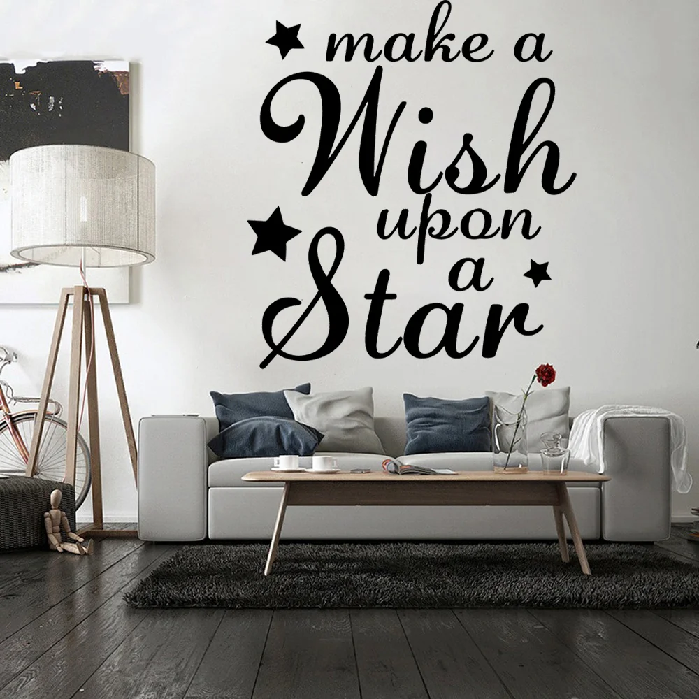 Милые наклейки на стену с надписью make a wish украшение дома для детской комнаты