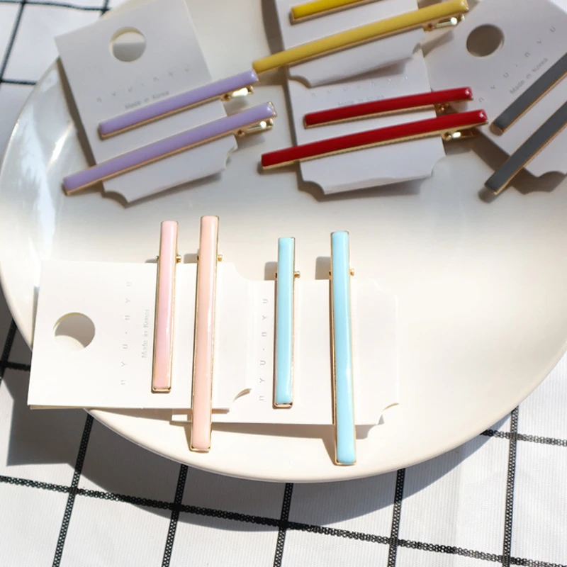 2 шт./компл. весенние милые цветные базовые заколки для волос аксессуары